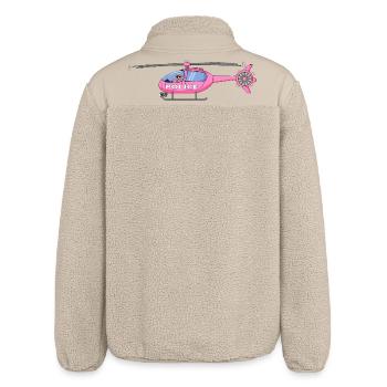 Police helicopter in pink - Relaxed Fit Unisex Sherpa Jacket by Stanley/Stella - beige - Back