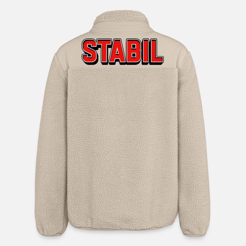 Lettrage en blocs rouge vif stable - Veste sherpa unisexe coupe décontractée Stanley/Stella - beige
