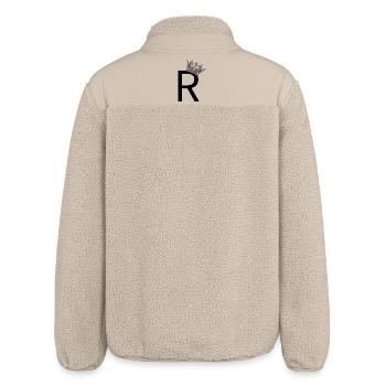 R avec couronne – Motif royal de faute de frappe - Veste sherpa unisexe coupe décontractée Stanley/Stella - beige - Dos