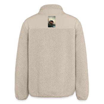Charming lakeside cabin - Relaxed Fit Unisex Sherpa Jacket by Stanley/Stella - beige - Back