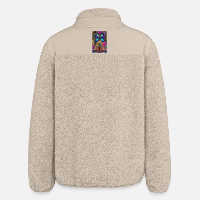 Fleurs et papillon - Veste sherpa unisexe coupe décontractée Stanley/Stella - beige