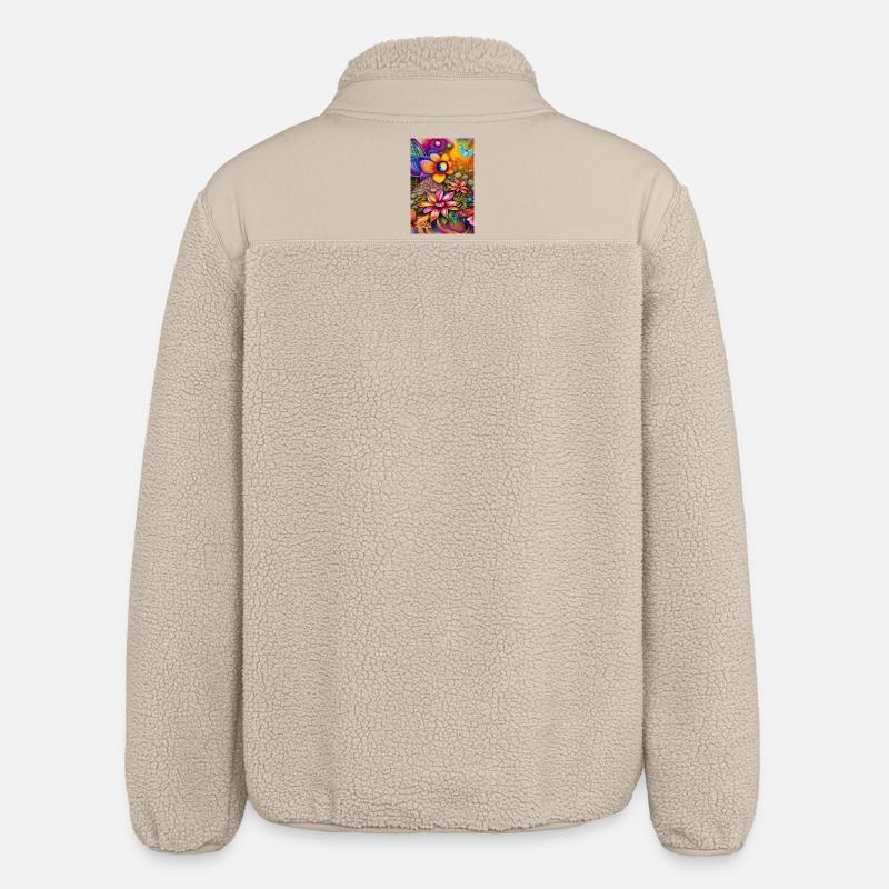 Fleurs et papillon - Veste sherpa unisexe coupe décontractée Stanley/Stella - beige