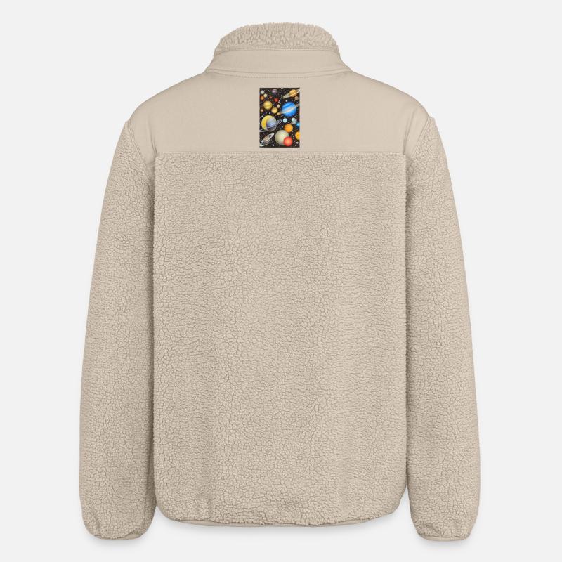 Weltall und Planeten - Relaxed Fit Unisex Sherpajacke von Stanley/Stella - Beige