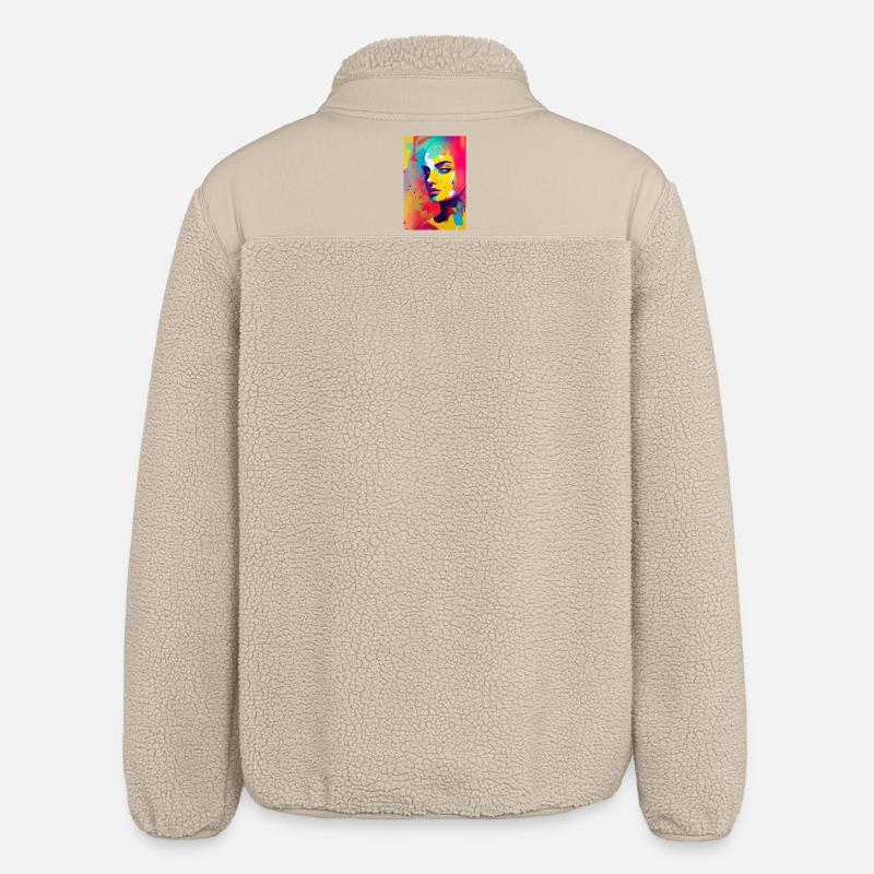 Abstrakte Kunst - Relaxed Fit Unisex Sherpajacke von Stanley/Stella - Beige