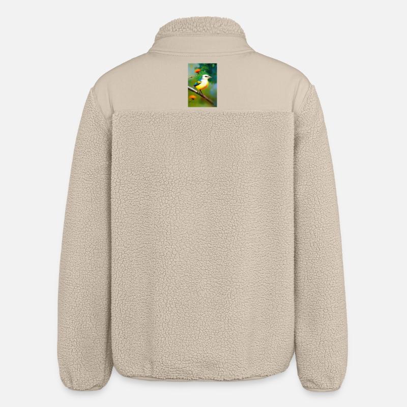 Oiseau sur branche avec fleurs - Veste sherpa unisexe coupe décontractée Stanley/Stella - beige
