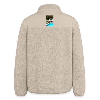 Villa blanche avec piscine - Veste sherpa unisexe coupe décontractée Stanley/Stella - beige - Dos