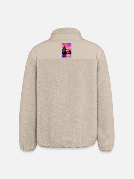 Bridges in London - Relaxed Fit Unisex Sherpa Jacket by Stanley/Stella - beige
