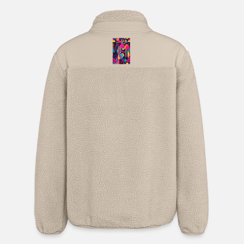 Modern Abstract Pattern - Relaxed Fit Unisex Sherpa Jacket by Stanley/Stella - beige
