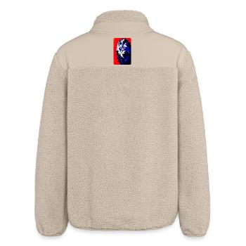 Blauer Löwe (Design 2) - Relaxed Fit Unisex Sherpajacke von Stanley/Stella - Beige - Hinten