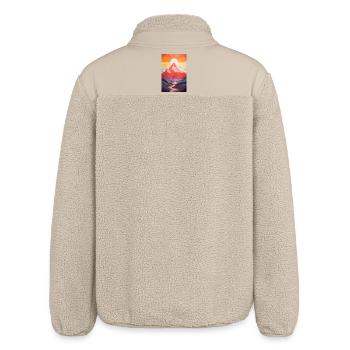 Mountain Landscape with Sunset - Relaxed Fit Unisex Sherpa Jacket by Stanley/Stella - beige - Back