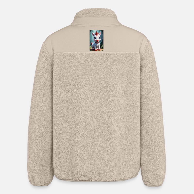 Licorne mignonne - Veste sherpa unisexe coupe décontractée Stanley/Stella - beige