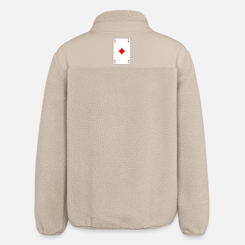 Carte à jouer As de Carreau - Veste sherpa unisexe coupe décontractée Stanley/Stella - beige