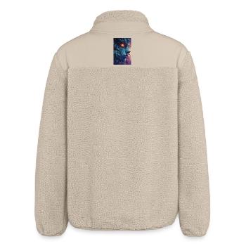 Leaf Face with Fire Eye - Relaxed Fit Unisex Sherpa Jacket by Stanley/Stella - beige - Back