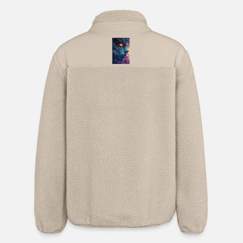 Visage de feuille avec œil de feu - Veste sherpa unisexe coupe décontractée Stanley/Stella - beige