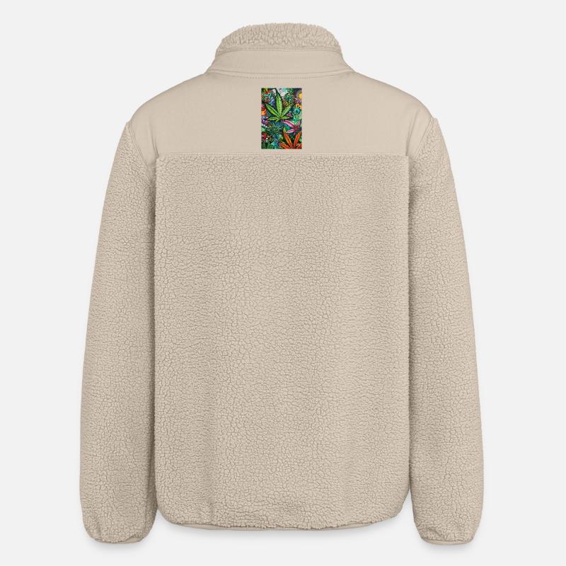Psychedelic Leaf World - Veste sherpa unisexe coupe décontractée Stanley/Stella - beige