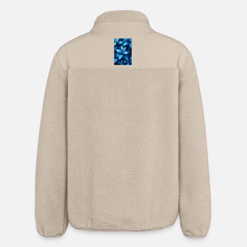 Tissage feuillu bleu cobalt - Veste sherpa unisexe coupe décontractée Stanley/Stella - beige