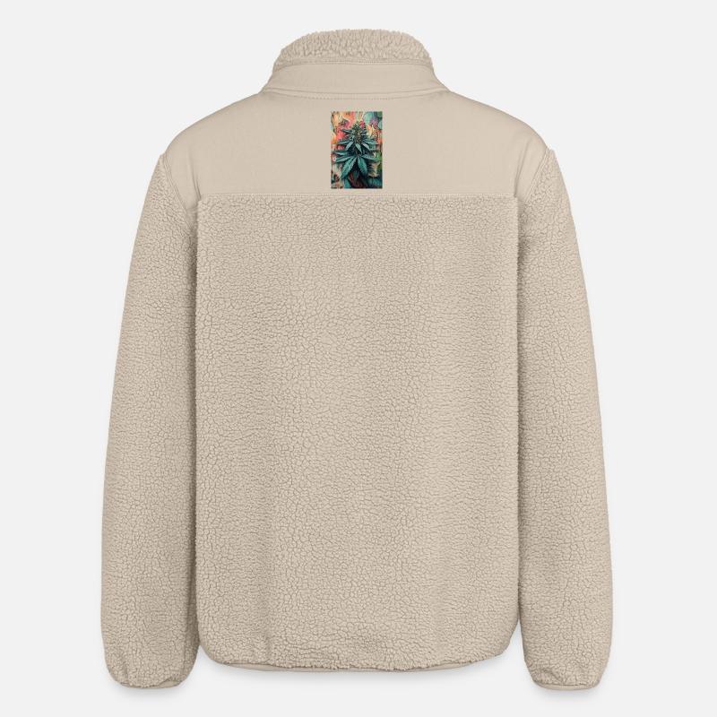 Art de feuilles de cannabis graffiti - Veste sherpa unisexe coupe décontractée Stanley/Stella - beige