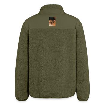 Frosch im Retro-Fahrzeug - Relaxed Fit Unisex Sherpajacke von Stanley/Stella - Khaki - Hinten