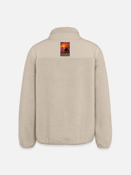 Le Grau Du Roi Camargue Sunset - Relaxed Fit Unisex Sherpa Jacket by Stanley/Stella - beige