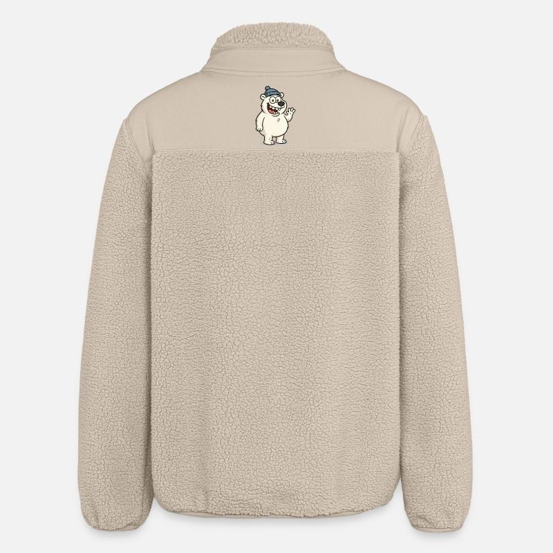 Ours mignon avec un chapeau - Veste sherpa unisexe coupe décontractée Stanley/Stella - beige