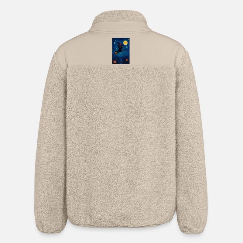 Chat pixel mignon d'Halloween - Veste sherpa unisexe coupe décontractée Stanley/Stella - beige