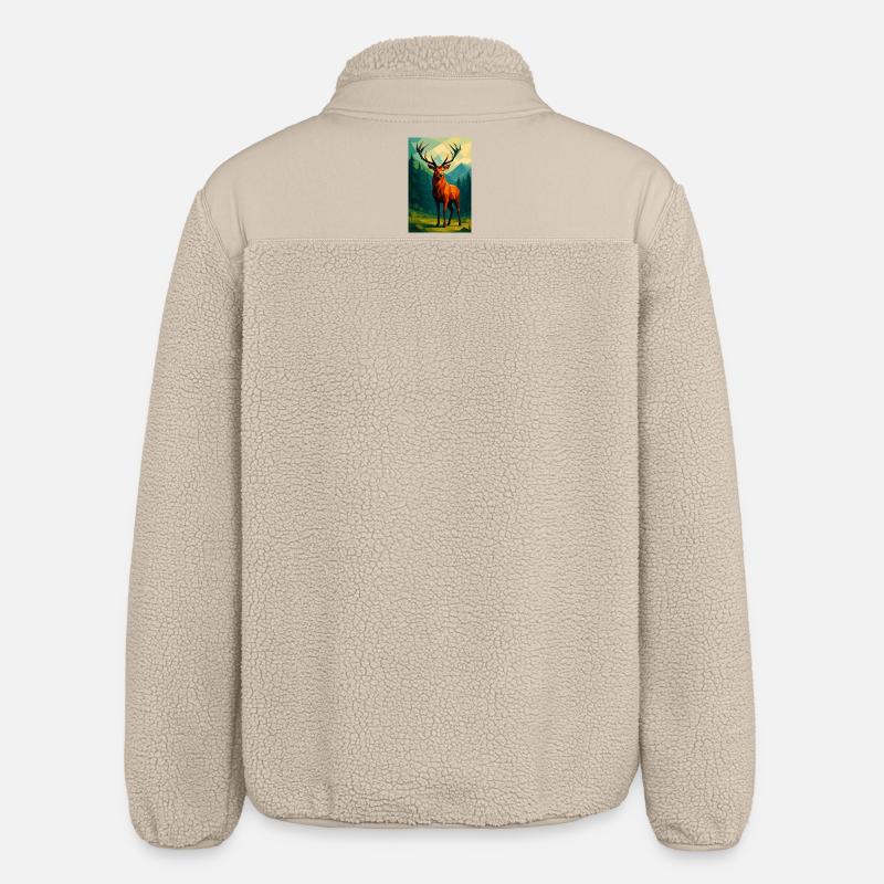 Polynature Hirsch - Relaxed Fit Unisex Sherpajacke von Stanley/Stella - Beige