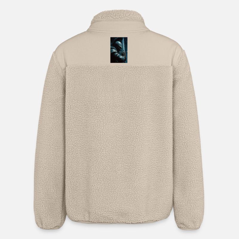 Dark Knight with Silver Sword - Relaxed Fit Unisex Sherpa Jacket by Stanley/Stella - beige