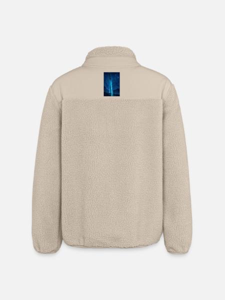 Neon Katana over Rain City - Relaxed Fit Unisex Sherpa Jacket by Stanley/Stella - beige