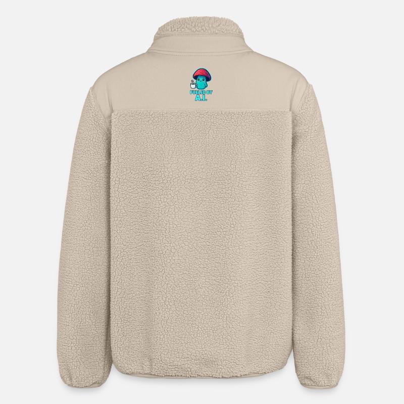 Boost au café champignon KOWAI - Veste sherpa unisexe coupe décontractée Stanley/Stella - beige
