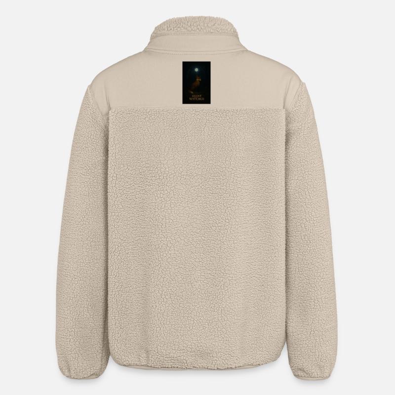Silent Waiting Fox by Moonlight - Relaxed Fit Unisex Sherpa Jacket by Stanley/Stella - beige