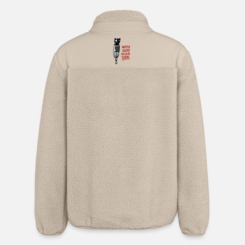 Torche avec motif de drapeau - Veste sherpa unisexe coupe décontractée Stanley/Stella - beige