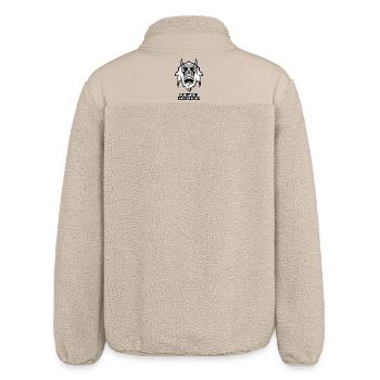 Schwarzer Totenkopf mit Kapuzen-Schatten - Relaxed Fit Unisex Sherpajacke von Stanley/Stella - Beige - Hinten