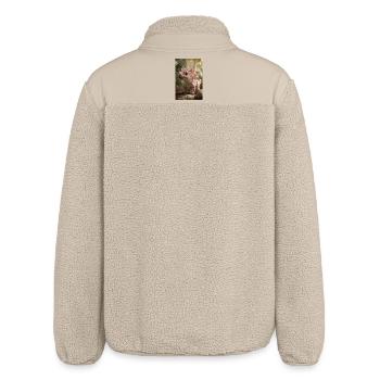 Rosa Stegosaurus im Ember Forest - Relaxed Fit Unisex Sherpajacke von Stanley/Stella - Beige - Hinten