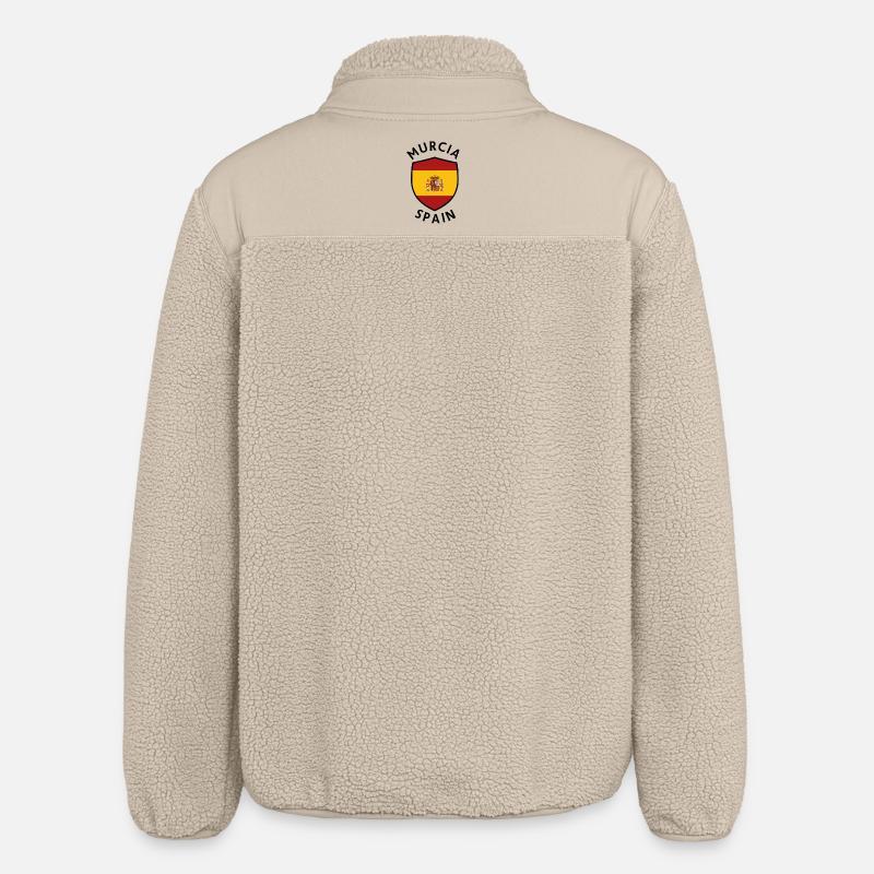Bouclier de Murcie sous drapeau espagnol - Veste sherpa unisexe coupe décontractée Stanley/Stella - beige