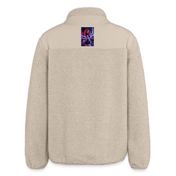 Rothaarige Neonstadt letzte Nacht - Relaxed Fit Unisex Sherpajacke von Stanley/Stella - Beige - Hinten