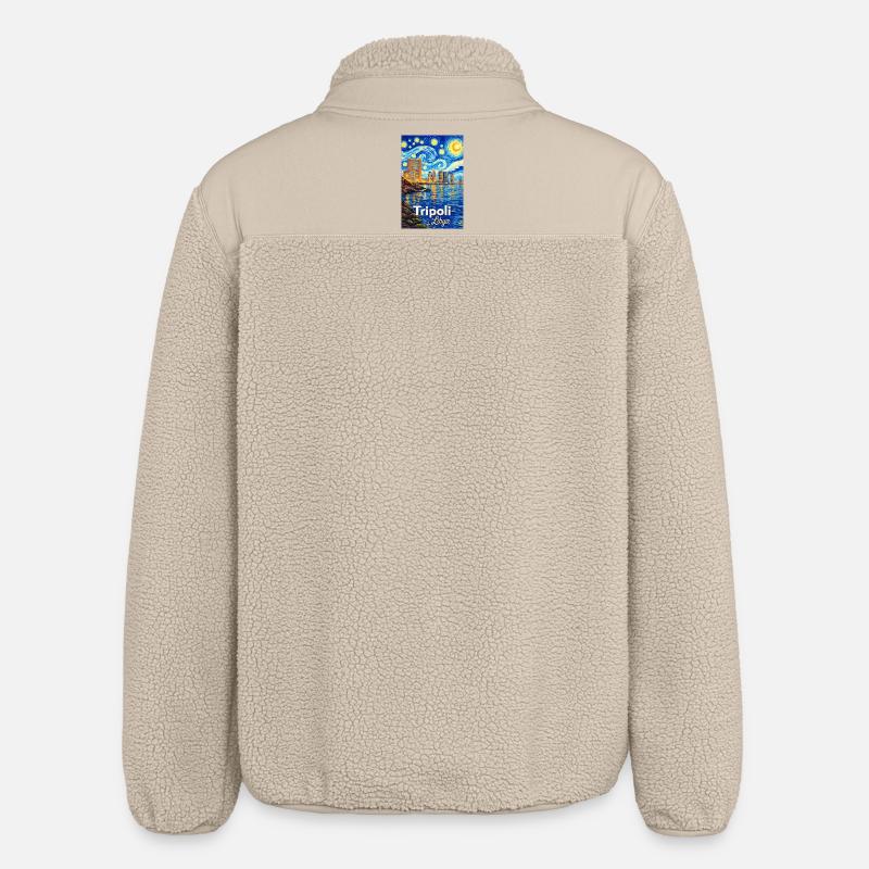 Tripoli Libya Starry Night - Relaxed Fit Unisex Sherpajacke von Stanley/Stella - Beige