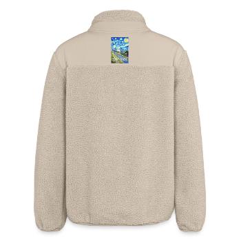 Addis Ababa Nacht-Skyline Kunst - Relaxed Fit Unisex Sherpajacke von Stanley/Stella - Beige - Hinten
