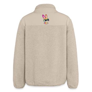 Regenbogenkaninchen mit Brille - Relaxed Fit Unisex Sherpajacke von Stanley/Stella - Beige - Hinten
