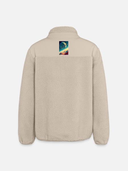 Humanity Finally Finds Its New Home in Space - Relaxed Fit Unisex Sherpa Jacket by Stanley/Stella - beige