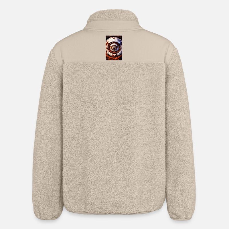 Spring Spiral with Spring Patterns - Relaxed Fit Unisex Sherpa Jacket by Stanley/Stella - beige