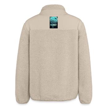 Turquoise Underwater Shark Dynamics - Relaxed Fit Unisex Sherpa Jacket by Stanley/Stella - beige - Back