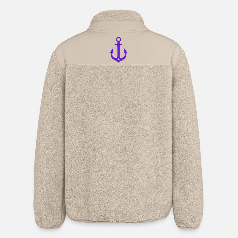 Ancre violette avec étoile - Veste sherpa unisexe coupe décontractée Stanley/Stella - beige