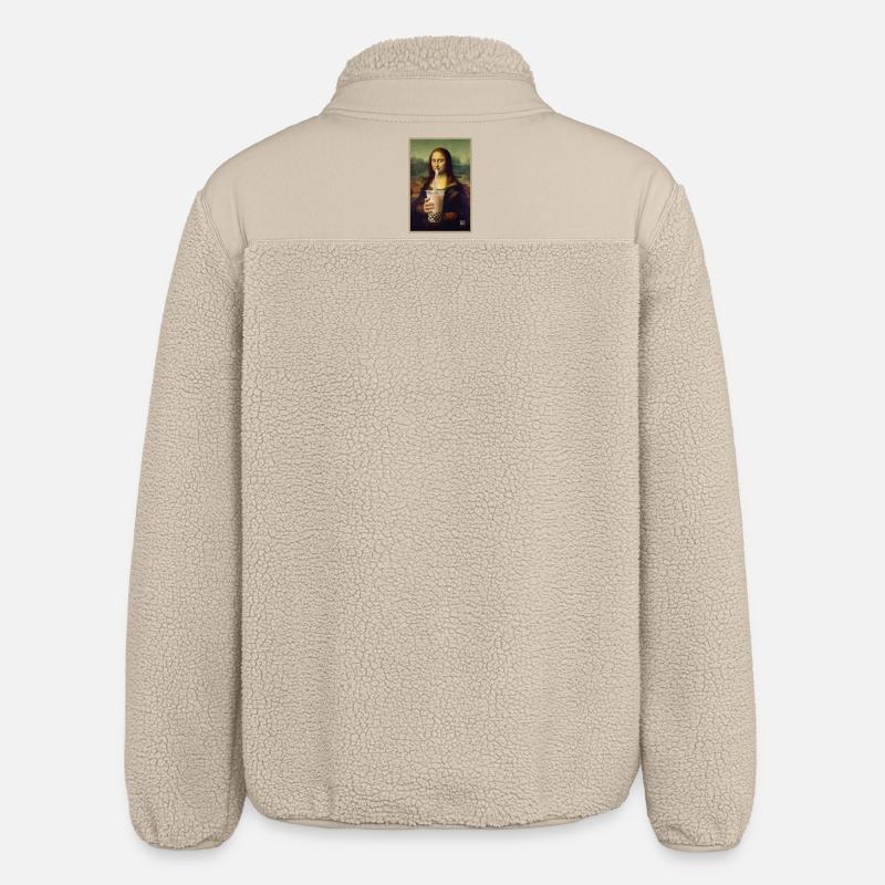 Mona Sip Bubble Tea Portrait - Relaxed Fit Unisex Sherpa Jacket by Stanley/Stella - beige