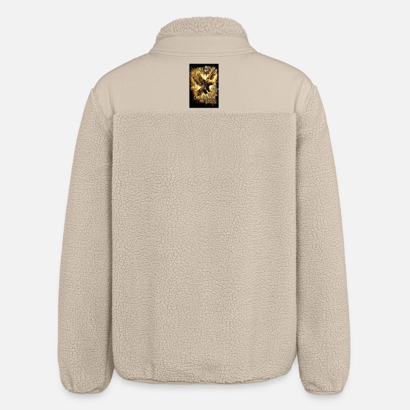 Eagle Poster Motivation Saying Mural - Relaxed Fit Unisex Sherpa Jacket by Stanley/Stella - beige
