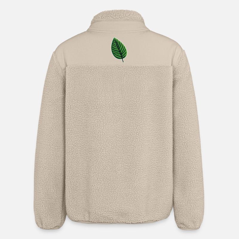 Grünes Blatt Patch - Relaxed Fit Unisex Sherpajacke von Stanley/Stella - Beige