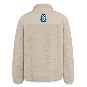 Punk Pinguin Cartoon Herz Street Art Gothic - Relaxed Fit Unisex Sherpajacke von Stanley/Stella - Beige - Hinten