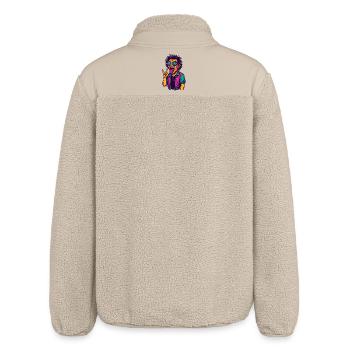 Techno Rave Spruch EDM Party - Relaxed Fit Unisex Sherpajacke von Stanley/Stella - Beige - Hinten
