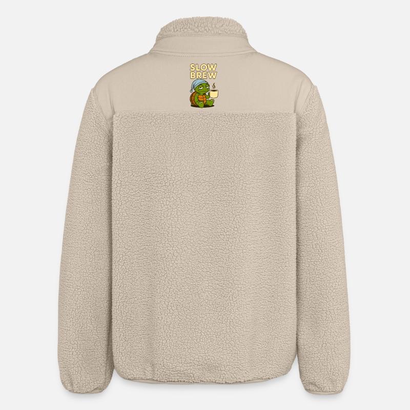 Slow Brew – Drôle de tortue - Veste sherpa unisexe coupe décontractée Stanley/Stella - beige