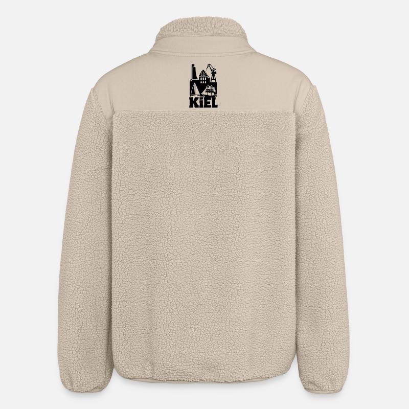 Monument de la silhouette de Kiel - Veste sherpa unisexe coupe décontractée Stanley/Stella - beige