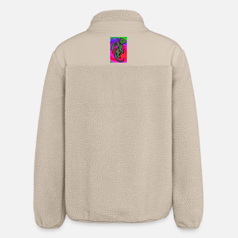 Drache - Relaxed Fit Unisex Sherpajacke von Stanley/Stella - Beige